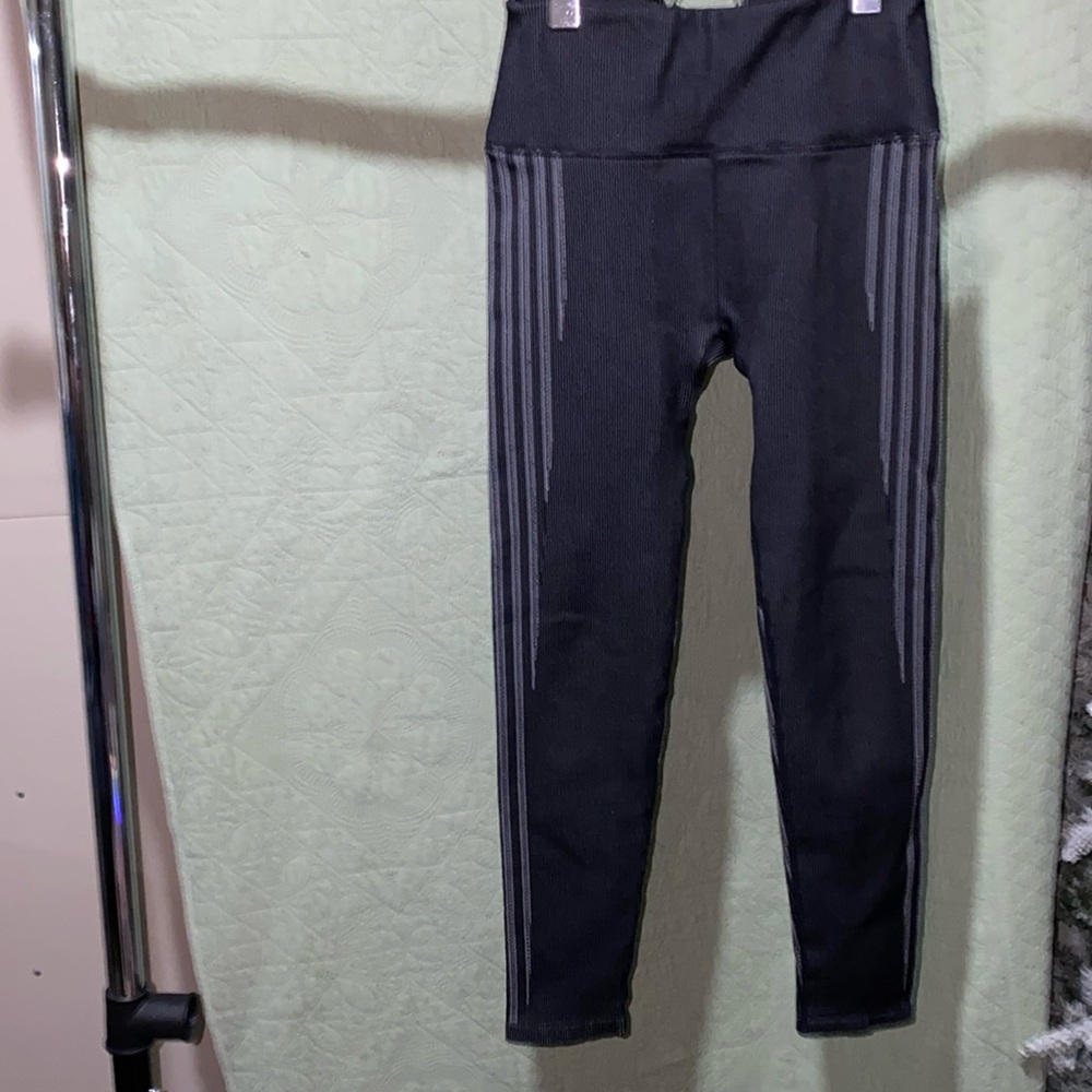 Unbranded (Missing Label) Black Ribbed Leggings (Size XXS) Like New ~6463-001